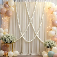 Chaîne de perles PE blanc ivoire 55 cm pour décoration de fond de mariage et fête d'anniversaire, lot en gros pour bricolage