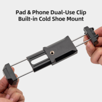Clip double usage pour tablette et téléphone Fotopro, design à rainure en V, compatible avec la plupart des téléphones et iPad