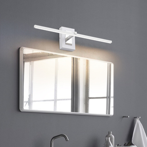 กระจกห้องน้ำอลูมิเนียมหรูหราทันสมัย พร้อมไฟ LED ติดผนัง โคมไฟตกแต่งผนังสีขาว รับประกัน 2 ปี - Product Image 3