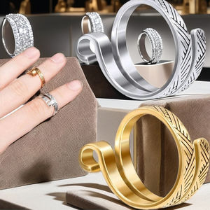 แหวนเงินถักแบบไทยทำมือสุดหรูพร้อมตะขอเกี่ยวสายรัดโลหะผสมสำหรับงานแต่งงานแบบโรแมนติก - Product Image 2