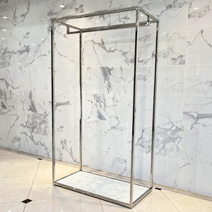 Kustom Toko Pengantin Rok Gaun Pesta Logam Pakaian Wanita Rak <span class=keywords><strong>Display</strong></span> Rak Emas untuk Toko Pakaian - Product Image 4