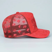 Gorra de Camionero de Béisbol de 5 Paneles de Gamuza con Parche Bordado Personalizado con Su Propio Logo para Hombre Malla Deportiva 2025