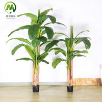 Prix d'usine, plante artificielle de bananier décorative d'extérieur, toucher réel, résistance aux UV, bananier en plastique au toucher réel