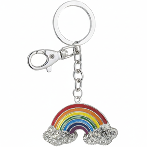 Portachiavi in Cristallo Arcobaleno con Strass - Product Image 2