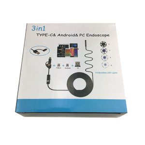 3in1 Type C Android Pc Endoscope 2000mm 8mm Probe 6 Led Lights For Pipeline Inspection - Product Image 1