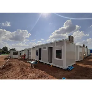 2层小型活动准备预制一个房间40个折叠房屋，用于namibia出售的员工太阳能电池板集装箱房屋