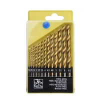 Peaktop Ensemble de 13 forets hélicoïdaux HSS plaqués titane de 1,5 à 6,5 mm