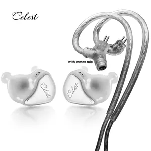 סלסט OEM 2 ב-1 IEM אוזניות מיקרופון חוטי אוזניות חוטיות באוזן 3.5 מ""מ HiFi אוזניות עם מיקרופון ארוך לטלפון נייד