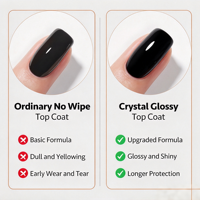 MENGHE Kit de vernis à ongles gel UV professionnel : Base Coat, Top Coat sans résidu haute brillance, Top Coat couleur, transparent, mat et pailleté