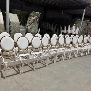 Venta al por mayor barato de metal de oro eventos Hotel banquete Silla DE BODA respaldo redondo sillas apilables - Product Image 6