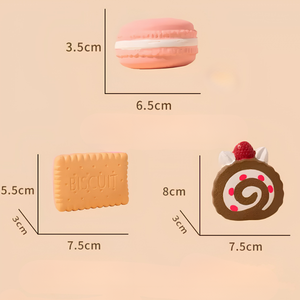 Giocattolo per Cani in Lattice Naturale a Forma di Dessert, Impermeabile, Morbido, a Forma di Macaron, Tiramisù, Biscotto, Giocattolo Sonoro <span class=keywords><strong>da</strong></span> Masticare per Animali Domestici - Product Image 4