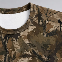 T-shirt en coton pour homme à col rond, motif feuillage d'automne, 100 % coton, uni, vente en gros