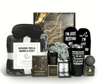 Panier-cadeau de rétablissement rapide, ensemble de luxe avec savon, lingettes, miroir, bombe de bain, bougie, masque pour les yeux, chaussettes et porte-clés