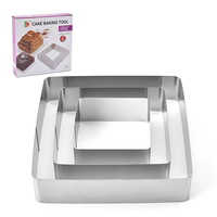 Lixsun couleur boîte emballage en acier inoxydable matériel grande taille divers modèles rond carré coeur fleur forme Mousse gâteau moule