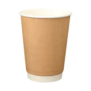 Parede dobro descartável impressa personalizada Corrugated Hot Drink Paper Coffee Cup Papel do produto comestível Logotipo personalizado Aceitável
