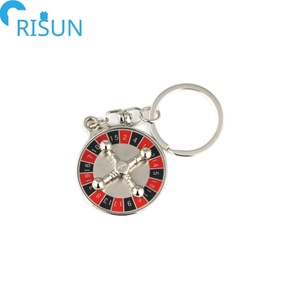 Mini llavero de ruleta rusa de Metal esmaltado personalizado, colgante de brújula creativa giratoria, regalos, llavero para decoración de monedero - Product Image 2