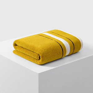 Toalla de Baño de Algodón Puro 70x140cm, Rayada, Absorbente, Tejida, Rectangular, para Uso Doméstico, Marrón, Gris, Azul, Amarillo - Product Image 2