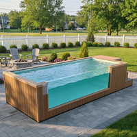 Piscine de luxe préfabriquée hors sol en conteneur maritime, piscine extérieure 20ft 40ft, jacuzzi de jardin préfabriqué, spa, piscines