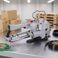 Machine de cerclage pneumatique semi-automatique pour sangles PET et PP, pour les industries agroalimentaires, du vêtement et du transport - pour l'emballage et le transport de ceintures et de caisses