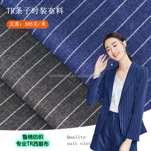 Tissu jacquard sergé double épaisseur 28/2+40D T/R teint en fil, à rayures élastiques, poids lourd, pour costumes et pantalons décontractés pour hommes - Product Image 2