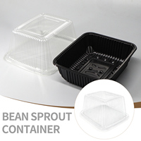 Boîte en plastique transparente PET de haute qualité avec couvercle personnalisé, base vierge, pour pousses de légumes