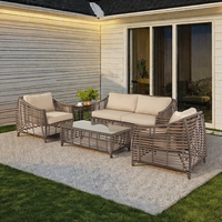 Ensemble de mobilier d'extérieur Joye Leisure Modern 4pcs canapé de jardin en osier à tissage ouvert en aluminium pour cour et usage extérieur