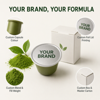 Capsules de Matcha Latte Premium – Capsules de Thé Vert Crémeux – Capsules de Poudre de Matcha – Boissons de Thé Matcha Individuelles – OEM