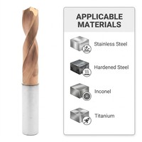 Foret à grande perçée en carbure monobloc, à main droite, en acier inoxydable haute performance, avec revêtement AlTiN pour refroidissement interne, personnalisé