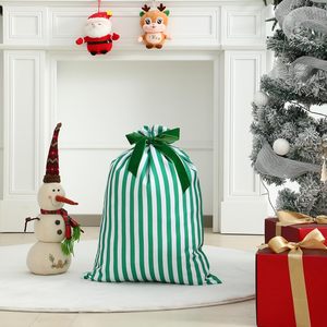 Wholesale Christmas Gift Bag Gingham Canvas Fabric Sublimation Santa Sack for Kids Candy Bags 50x70cm Reusable Moisture Proof - Product Image 2