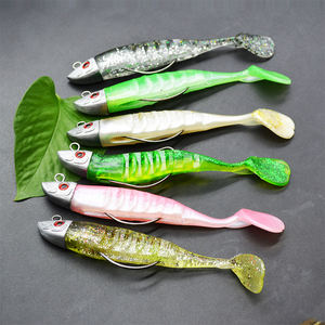 Leurres de pêche en <span class=keywords><strong>mer</strong></span> avec hameçon Swimbait 16G 26G, <span class=keywords><strong>leurre</strong></span> en Silicone, tête de Jigging, appât <span class=keywords><strong>souple</strong></span> noir, <span class=keywords><strong>Minnow</strong></span> pour la pêche au bar, au brochet - Product Image 6