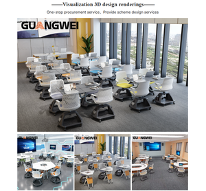 Juego de Escritorio y Silla de Plástico Moderno GUANGWEI <span class=keywords><strong>para</strong></span> Estudiantes, <span class=keywords><strong>para</strong></span> Uso en el Aula Escolar y en la Oficina en Casa - Product Image 4