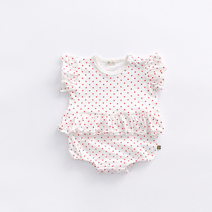 Vente en gros de combinaisons pour bébés filles de 0 à 24 mois, tenue d'été à manches volantées - Product Image 5