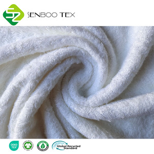 男の子の女の子のための赤ん坊の家の繊維のための染料が付いている柔らかい高品質の竹90% ポリテリータオル生地の白い色 - Product Image 3