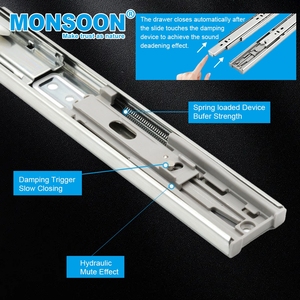 Good Quality <strong>Drawer</strong> <strong>Slide</strong> Rail <strong>Ball</strong> <strong>Bearing</strong> 45mm Steel <strong>Drawer</strong> <strong>Slide</strong> 3 Fold Telescopic <strong>Ball</strong> <strong>Bearing</strong> Runners <strong>Drawer</strong> <strong>Slide</strong> - Product Image 3