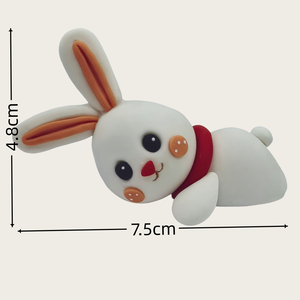 Figurine de lapin 3D réutilisable en pâte polymère, motif carotte, faite à la main, écologique, pour décorations de gâteaux de remise de diplôme – Meilleures ventes - Product Image 2