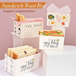 Fabrika toptan sandviç ambalaj kutusu beyaz karton Mini <span class=keywords><strong>Burger</strong></span> özel logolu kutu kağıt tost kutuları - Product Image 6