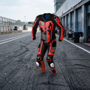 Traje de Motociclista de Cuero Personalizado, Transpirable, de Alta Calidad, para Adultos, Manga Larga, con Impresión de Logotipo Personalizado, Colores y Nombre del Equipo - Product Image 3
