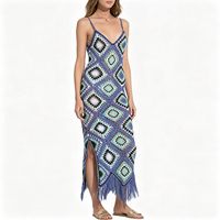 Robe longue bohème sexy en crochet faite à la main pour femme, idéale pour la plage en été
