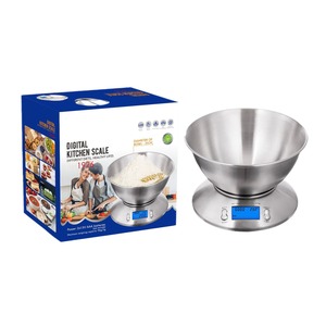 เครื่องชั่งดิจิตอลในครัว 5 กก. ความแม่นยำ 1 กรัม ชามสแตนเลส หน้าจอ LCD มีไฟพื้นหลัง สำหรับทำขนม ทำอาหาร ชั่งน้ำหนัก พร้อมตัวจับเวลา สำหรับใช้ในบ้าน - Product Image 5