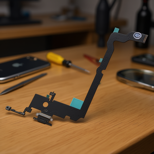 Connecteur de charge Lightning et câble flexible pour microphone Apple pour iPhone Xs Max noir - Product Image 2