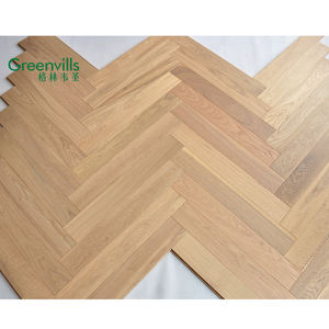 La meilleure vente de parquet en chêne d'ingénierie à chevron en bois naturel, parquet en bois véritable naturel brossé personnalisé - Product Image 1