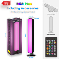 Barres lumineuses LED intelligentes USB RGB, 16 couleurs changeantes, synchronisation musicale, lampe d'ambiance, bandes lumineuses à rythme musical activées par la voix pour salle de jeu PC