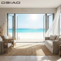 Puerta Enrollable de Vidrio con Aleación de Aluminio DBIAO, Rodillos Silenciosos, Drenaje Oculto, Puerta de Garaje Exterior Moderna, Resistente al Viento/Agua/Sonido