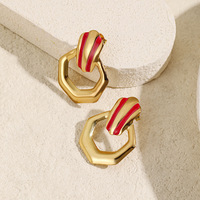 Boucles d'oreilles clous géométriques de style européen vintage Gaovo pour femmes, bijoux de mode en acier inoxydable de luxe résistant au ternissement