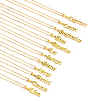 Accessoires de mode, collier tendance en acier inoxydable avec pendentif du zodiaque, chaîne de clavicule pour femme, cadeau de bijoux pour la Saint-Valentin