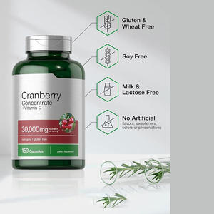 Capsules populaires d'extrait de canneberge enrichi en vitamine C, sans gluten, concentré, antioxydant, vente en gros, complément alimentaire, OEM - Product Image 2