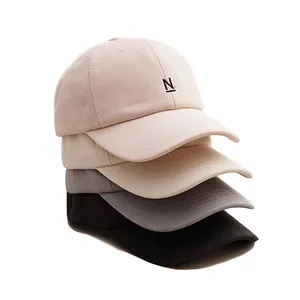 促销空白棒球帽，可调式普通麂皮帽子