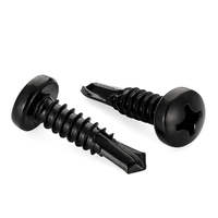 Vis à tête cylindrique en acier inoxydable M3.5 M3.9 M4.2 M4.8 M5.5 # 6 # 8 # 10 # 12 vis autoperceuses Phillips noires zinguées