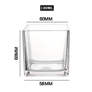 Bocal à bougie carré <span class=keywords><strong>en</strong></span> verre transparent 80ml 120ml 300ml 640ml – Décoration <span class=keywords><strong>de</strong></span> Noël écologique pour la maison - Product Image 3