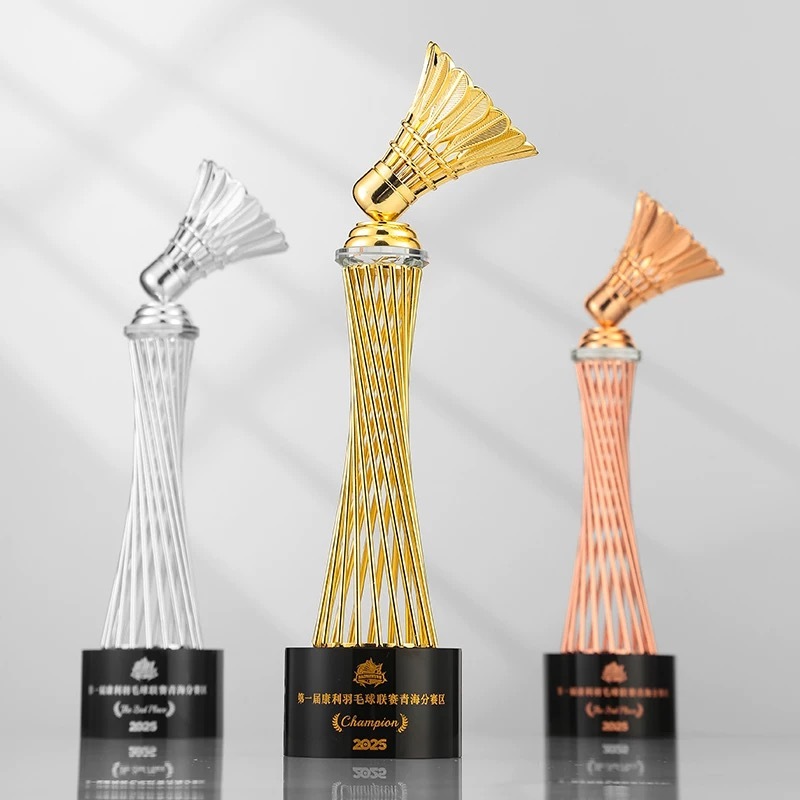Gold Silver Bronze Metal Badminton Clear